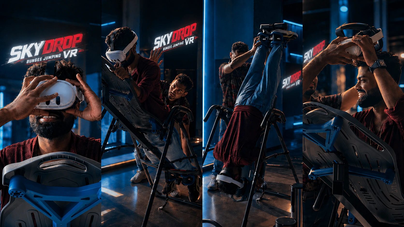 SkyDrop VR Bungee rig in venue context