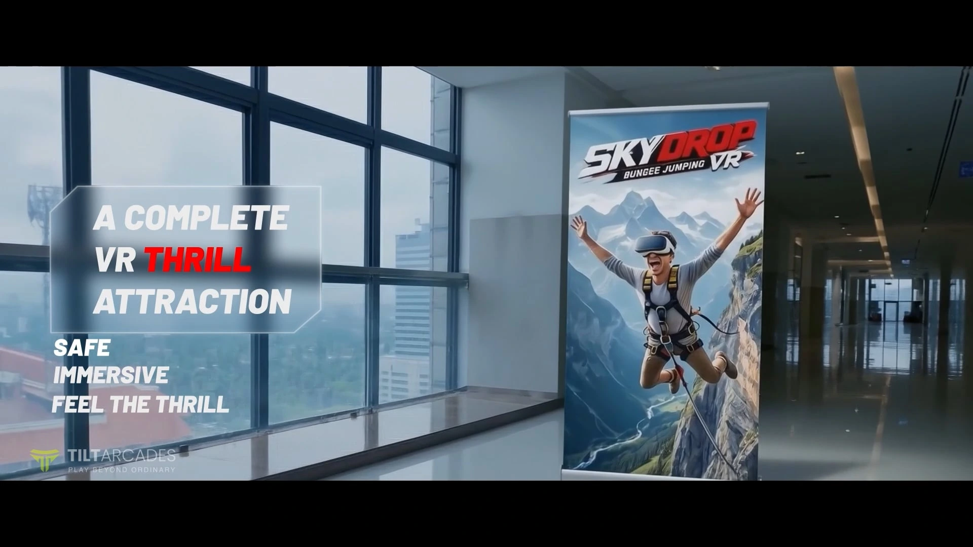 SkyDrop VR Bungee in action